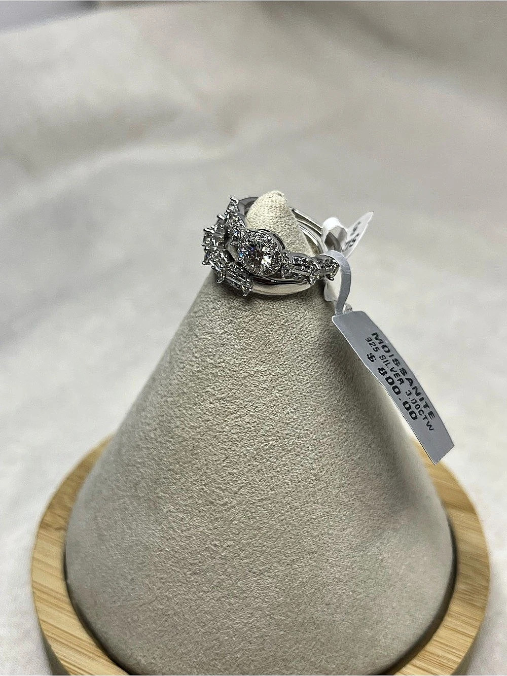 Two Rings with Moissanite in Solid Sterling Silver Size 5 NWT